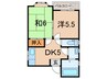 マンション浜崎 2DKの間取り