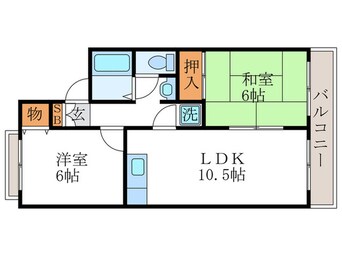 間取図 セジュ－ル若津