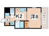 HERITAGE夕陽丘 1Kの間取り
