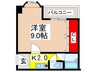 ジュネス絹田Ⅲ号館 1Kの間取り