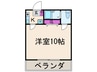 セレーノ箕面 1Kの間取り