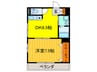 ドゥ・ミル・アン東大阪 1DKの間取り