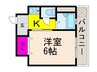 北園ハイツ 1Kの間取り