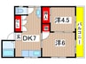 博茂南住宅 2DKの間取り