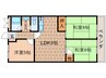 第２くめマンション 3LDKの間取り