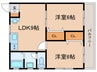 西灘ニューコーポラス(301) 2LDKの間取り