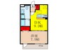 クレセント茨木 1DKの間取り