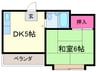 ユニ長吉ビル 1DKの間取り