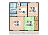 フラワーハイツ 3Kの間取り