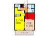 メイプルコ－ト旭丘Ａ棟 1LDKの間取り