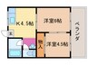 コーポ東代 2Kの間取り