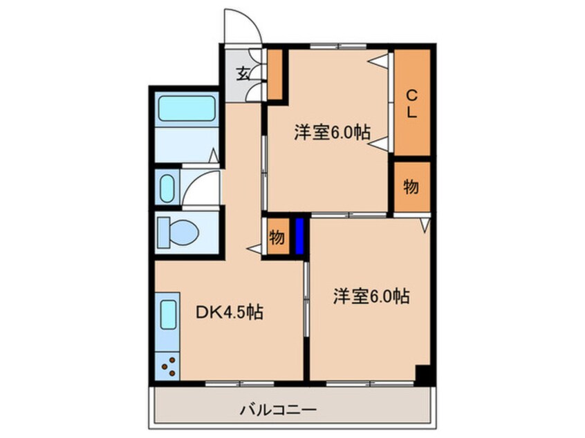 間取図 ﾏﾙﾋﾞｼﾏﾝｼｮﾝ天満