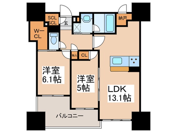 間取り図 THE CROSS CITY TOWER(2702)