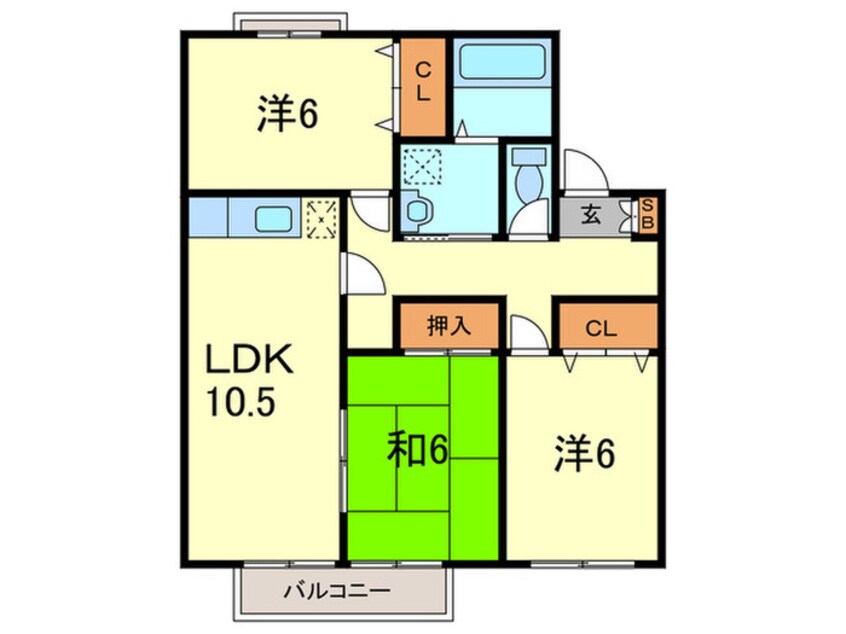 間取図 セジュール甲風園