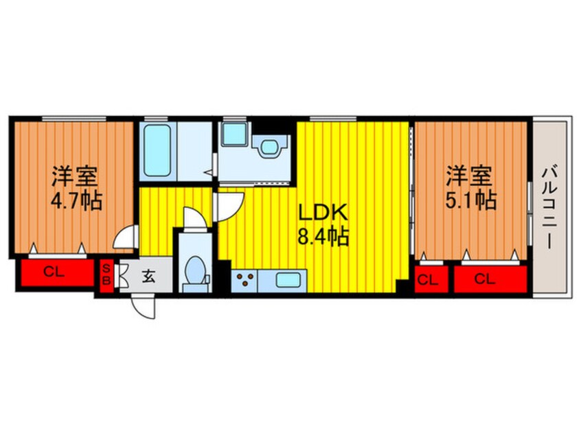 間取図 クリエオーレ大池町Ⅰ