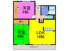 カ－サエクセレント 2LDKの間取り