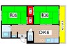 コーポ嵯峨野 2DKの間取り