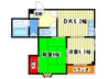 プランド－ル９０ 2DKの間取り