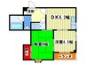 プランド－ル９０ 2DKの間取り