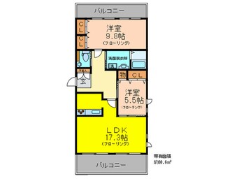 間取図 サンディモ－ラ