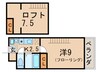 セコンダリー谷畑 1Kの間取り