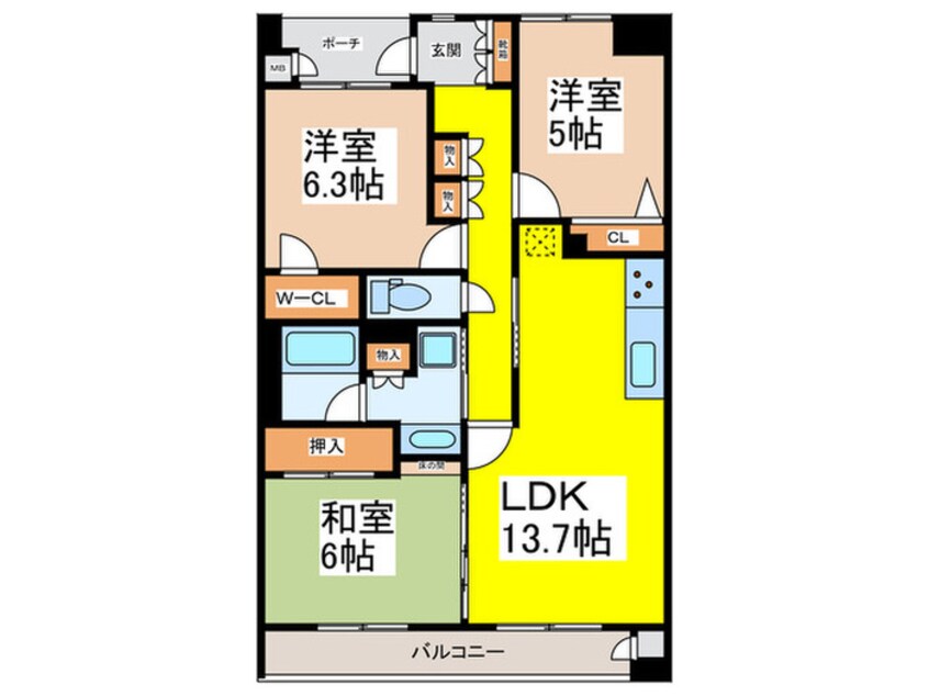 間取図 ﾘﾊﾞｰｶﾞｰﾃﾞﾝ東大阪新庁舎ｱﾍﾞﾆｭｰ