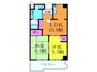 ｱﾛｰｳｨﾝｸﾞ栄光 2LDKの間取り