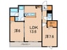 エクセレントガーデンヒルズB棟 2LDKの間取り