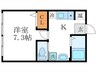 明治館岡崎 1Kの間取り