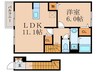 アイランド　ヨコデ 1LDKの間取り