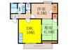 アピオ千里Ｅ棟 2DKの間取り