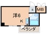 松崎マンション立花町 1Rの間取り