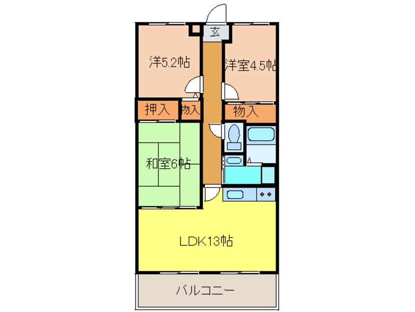 間取図 ソレア－ドうねの