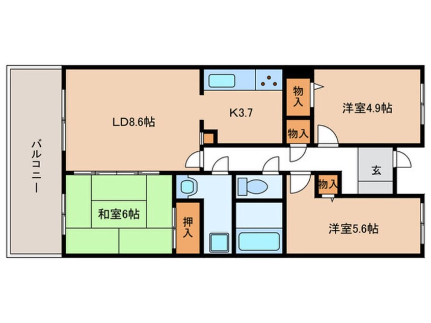 間取図 ウイング神戸(204)