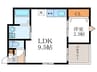 R-smart椥辻 1LDKの間取り