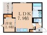 R-smart椥辻 1LDKの間取り