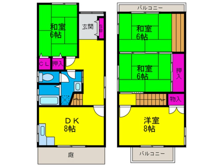 間取図 堺区北旅篭町西3丁貸家