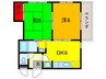 マンション京道 2DKの間取り