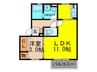 リンデンバウムＣ棟 1LDKの間取り