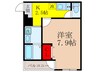 フジパレス俊徳道Ⅴ番館 1Kの間取り