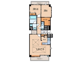 間取図 マークス夙川松園町（２０８）