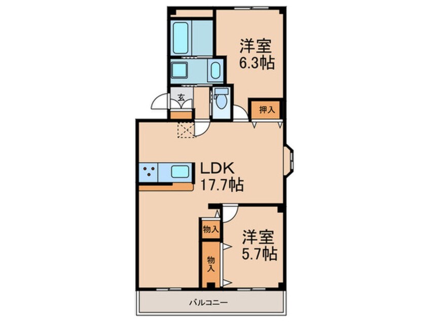 間取図 コスモ二色浜Ⅲ