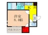 フルールコート 1Kの間取り