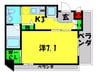 ISM谷町六丁目 1Kの間取り