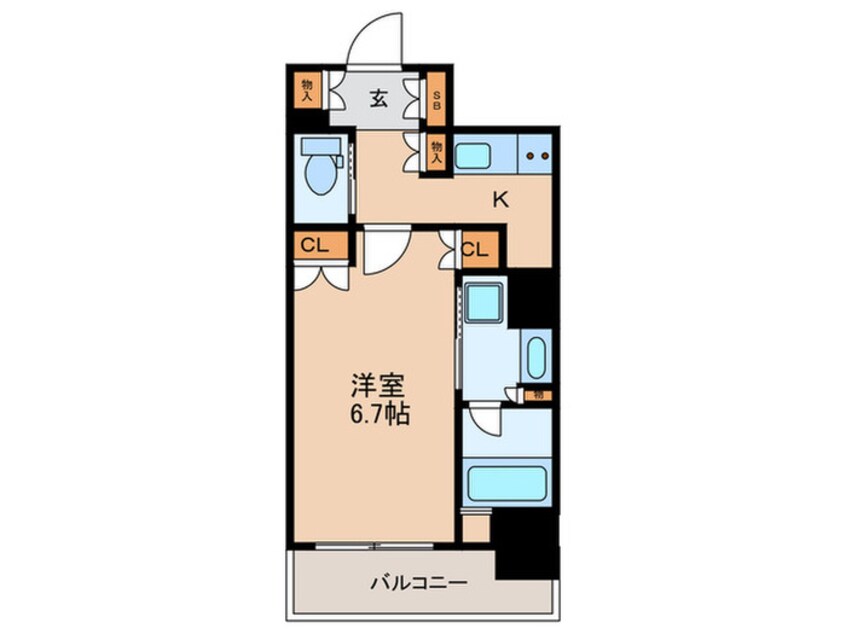 間取図 リーガル靭公園南Ⅱ（702）