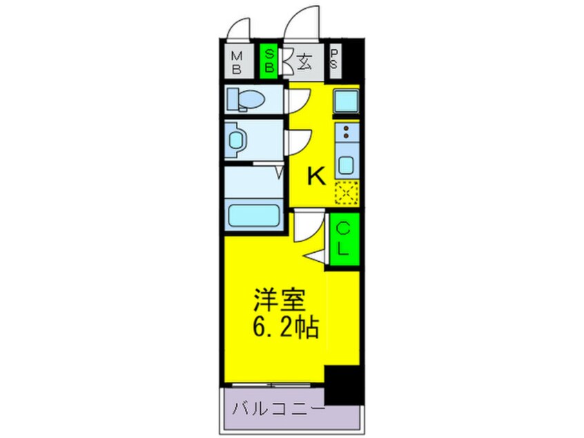 間取図 ﾌﾟﾚｻﾝｽ難波ｲﾝﾌｨﾆﾃｨ(910)