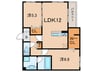ラポール岡本 2LDKの間取り