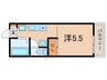 リッチライフ蓮宮通Ⅲ 1Rの間取り