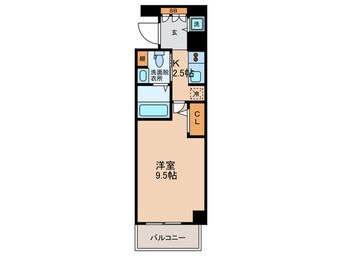 間取図 エスライズ北堀江(1001)