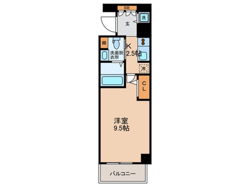 間取図 エスライズ北堀江(1001)
